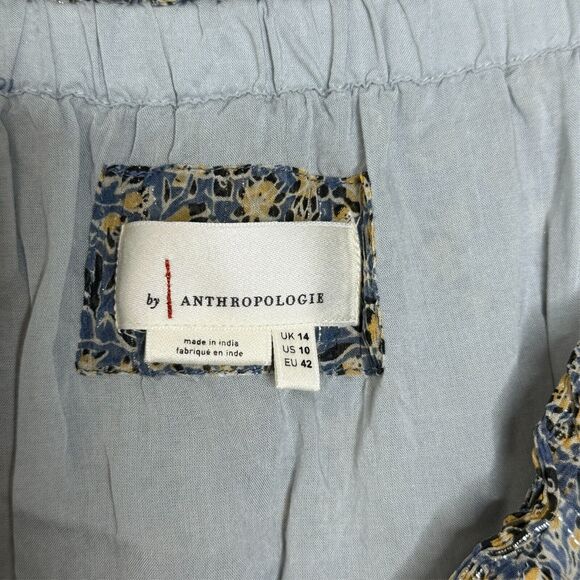 Anthropologie US 10 Boho Floral Smocked Dress Cottagecore Romantic Women's - Picture 3 of 7